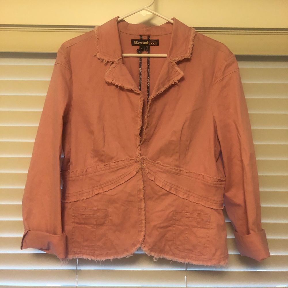 Pink denim jacket